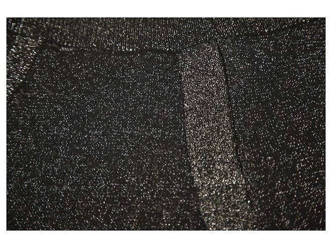 Zoe Karssen Schwarze, glitzernde, glänzende, elastische Hose, Hosengröße S - Ansicht 4