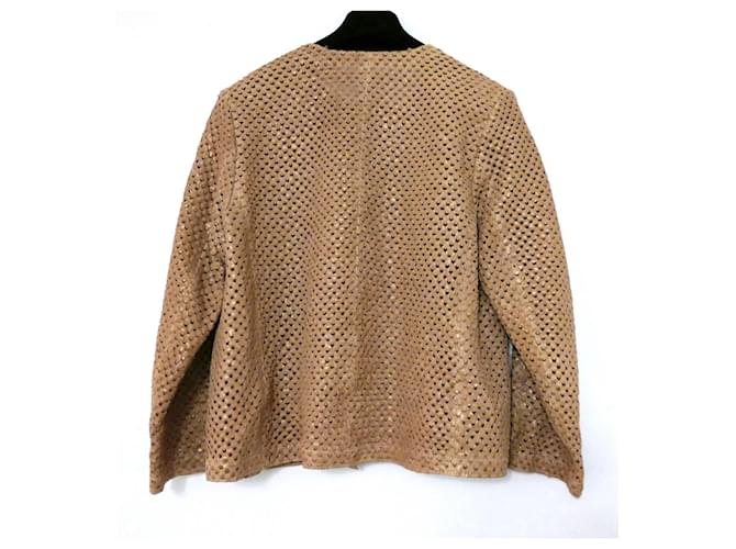 Enes Punchec Lederjacke Beige - Ansicht 4