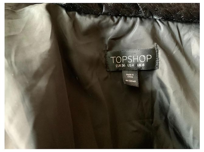 Abrigo Topshop negro de poliéster Talla S - vista 4