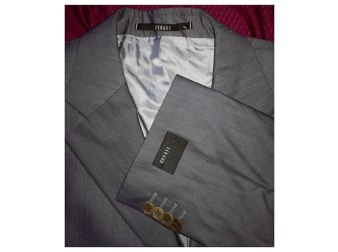 Louis Féraud NWT-Klassiker 3 Knöpfe Anzugjacke Grau - Ansicht 4