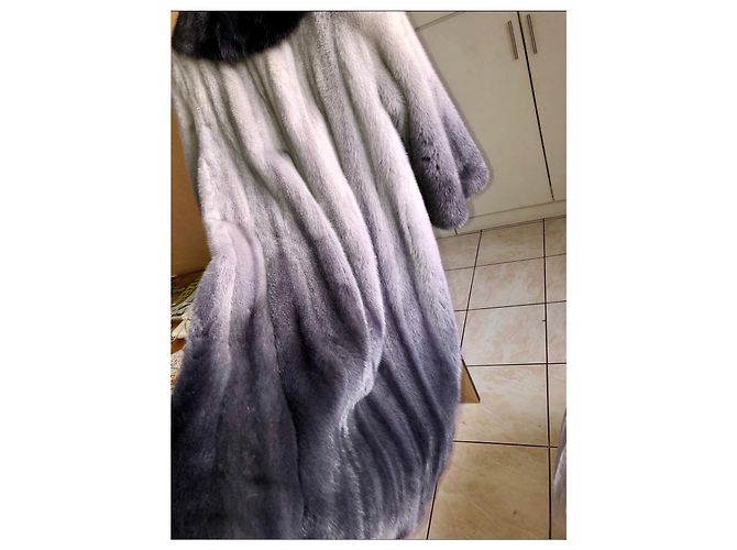 Autre Marque Cappotto in pelliccia di visone Ernest Eden London Blu navy - vista 5