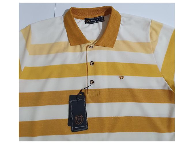 Autre Marque Abbate Poloshirt Weiß Gelb - Ansicht 2
