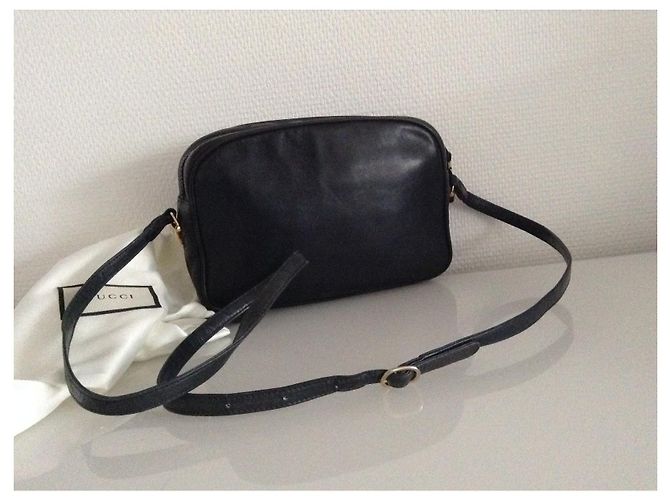 Marmont Borsa a tracolla Gucci Soho in pelle blu navy - vista 2