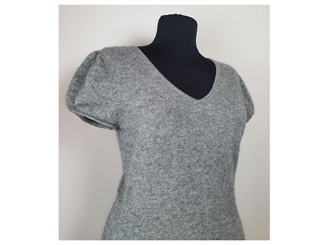 Autre Marque Pull à manches courtes en cachemire gris - vue 2