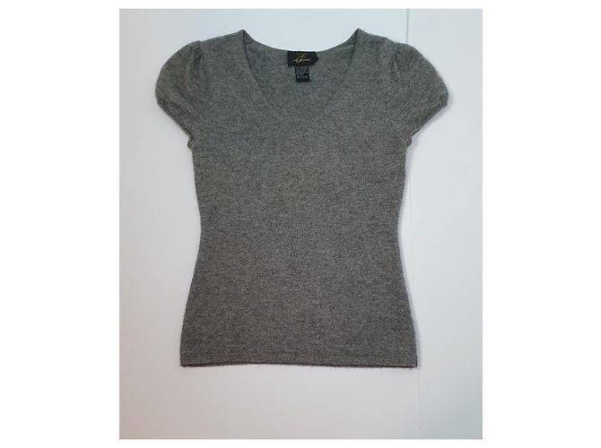 Autre Marque Pull à manches courtes en cachemire gris - vue 4