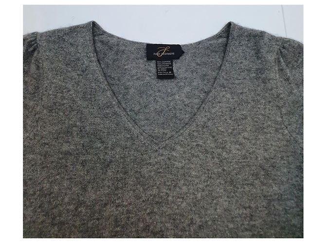 Autre Marque Pull à manches courtes en cachemire gris - vue 5