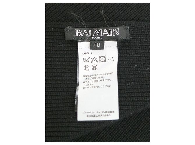 [USATO] BALMAIN HOMME Sciarpa in maglia di lana con monogramma Nero - vista 2