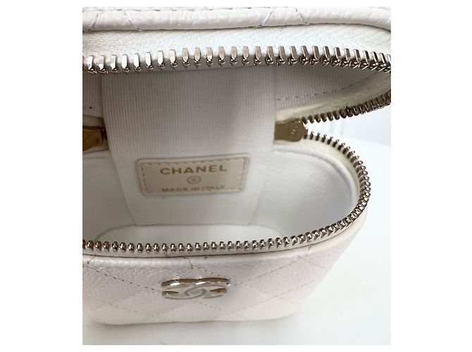 Wallet On Chain Borsa Chanel SLG in pelle bianca con catena Bianco - vista 5