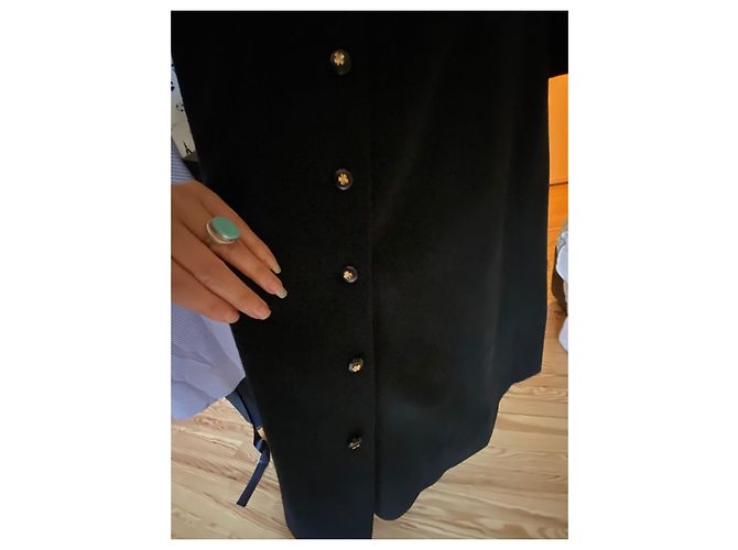 Abrigo Chanel negro de lana de cachemira y seda XL - vista 11