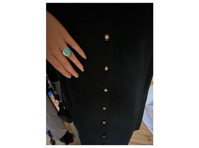 Abrigo Chanel negro de lana de cachemira y seda XL - vista 3