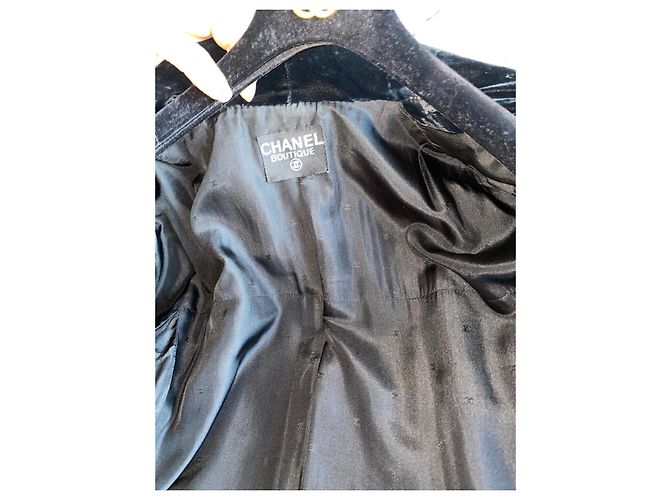 Abrigo Chanel negro de lana de cachemira y seda XL - vista 7