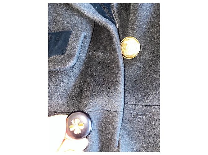 Abrigo Chanel negro de lana de cachemira y seda XL - vista 8