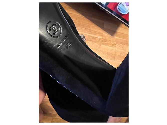 Botines Chanel de ante negro - vista 7