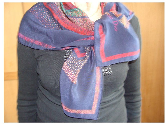 Dior quadrato dai colori cangianti e allegri è facile da indossare Rosso Blu navy - vista 2