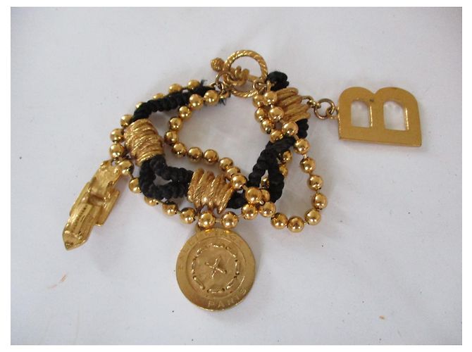 Balenciaga bracciale con ciondoli oro e nero D'oro - vista 4