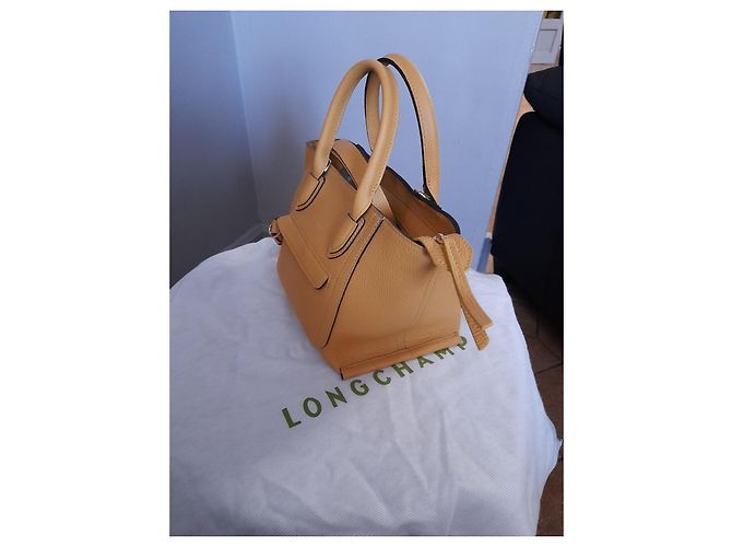 Borsa a mano Longchamp Mailbox S in pelle gialla Giallo - vista 2