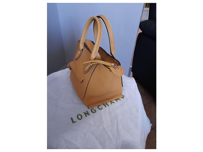 Borsa a mano Longchamp Mailbox S in pelle gialla Giallo - vista 3