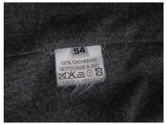 ARNYS LONG COAT L 54 CASHMERE HERRINGBONE PATTERN GRAY CASHMERE COAT JACKET Grey - view 4