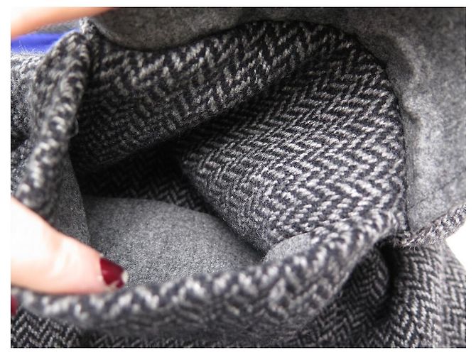 ARNYS LONG COAT L 54 CASHMERE HERRINGBONE PATTERN GRAY CASHMERE COAT JACKET Grey - view 8