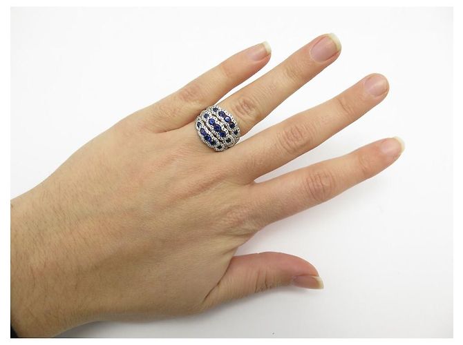 BURMA-RINGGRÖSSE 54 in Sterling Silber 925 & SAPHIR SILBER SAPHIR RING - Ansicht 10