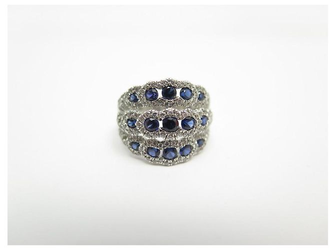 BURMA-RINGGRÖSSE 54 in Sterling Silber 925 & SAPHIR SILBER SAPHIR RING - Ansicht 2