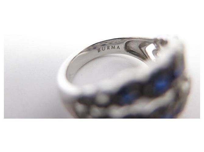 BURMA-RINGGRÖSSE 54 in Sterling Silber 925 & SAPHIR SILBER SAPHIR RING - Ansicht 3