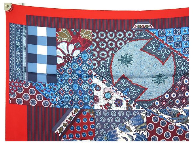 Hermès NUOVO SCIARPA HERMES L'ART DU SARASA IN SETA ROSSA SCIARPA IN SETA ALINE HONORE NUOVO Rosso - vista 2