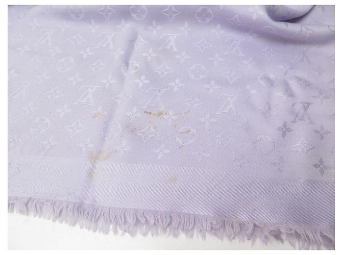 LOUIS VUITTON MONOGRAM M SHALE70110 SETA E LANA SCIARPA IN SETA VIOLA Porpora - vista 7