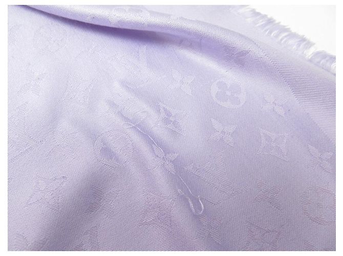 LOUIS VUITTON MONOGRAM M SHALE70110 SETA E LANA SCIARPA IN SETA VIOLA Porpora - vista 8