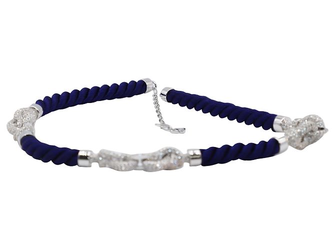 Swarovski Nice colar e pulseira com nó em cristal azul marinho - vista 3