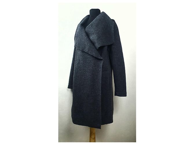 Abrigo Cardigan IQ + Berlin de Lana Gris Oscuro Gris antracita - vista 2