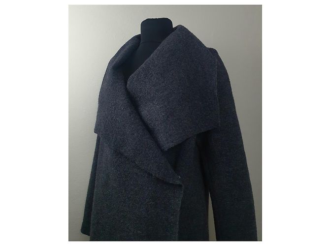 Abrigo Cardigan IQ + Berlin de Lana Gris Oscuro Gris antracita - vista 3