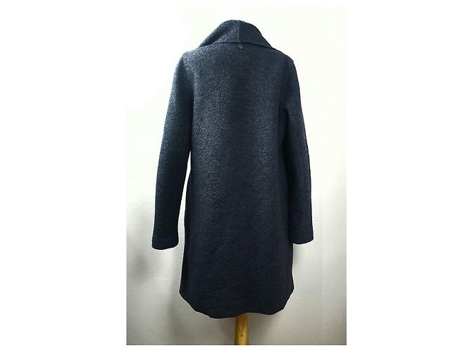 Abrigo Cardigan IQ + Berlin de Lana Gris Oscuro Gris antracita - vista 4