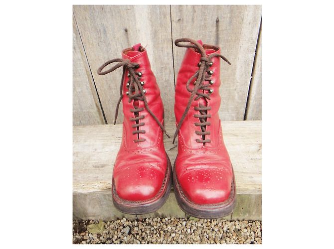 Botines Emma Sartore de piel rojos 38,5 Roja - vista 3
