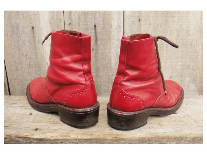 Botines Emma Sartore de piel rojos 38,5 Roja - vista 4