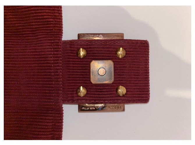 Fendi Baguette Rossa in Tessuto Rosso - vista 7