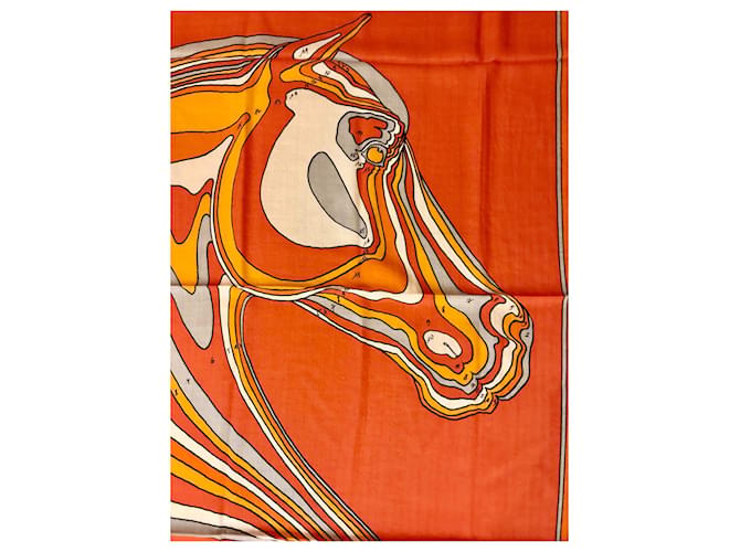 Hermès Sciarpa Pégase Paysage in Cashmere e Seta Multicolore - vista 4