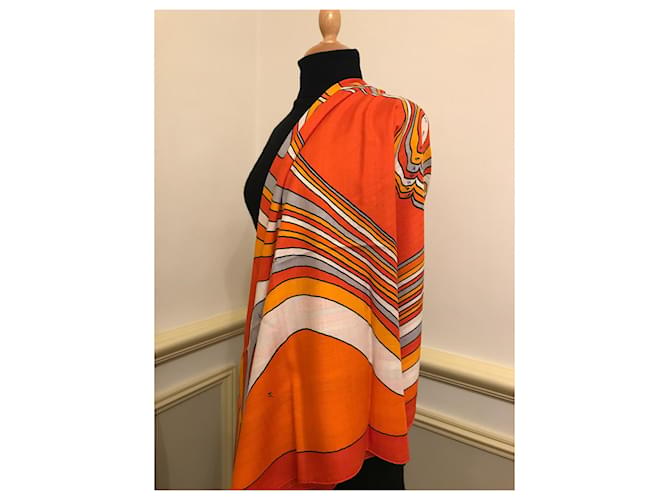 Hermès Sciarpa Pégase Paysage in Cashmere e Seta Multicolore - vista 8