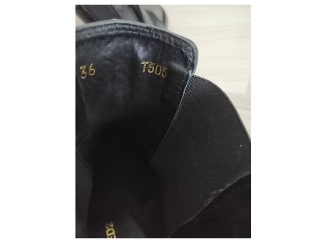 Botines Dsquared2 de cuero negro 36 - vista 10