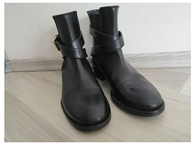 Botines Dsquared2 de cuero negro 36 - vista 4
