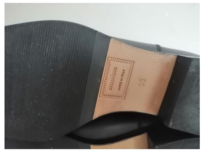 Botines Dsquared2 de cuero negro 36 - vista 8