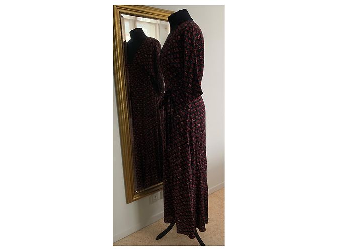 Diane Von Furstenberg Maxikleid aus Seide mit Blumenmuster Schwarz Rot Grün - Ansicht 14