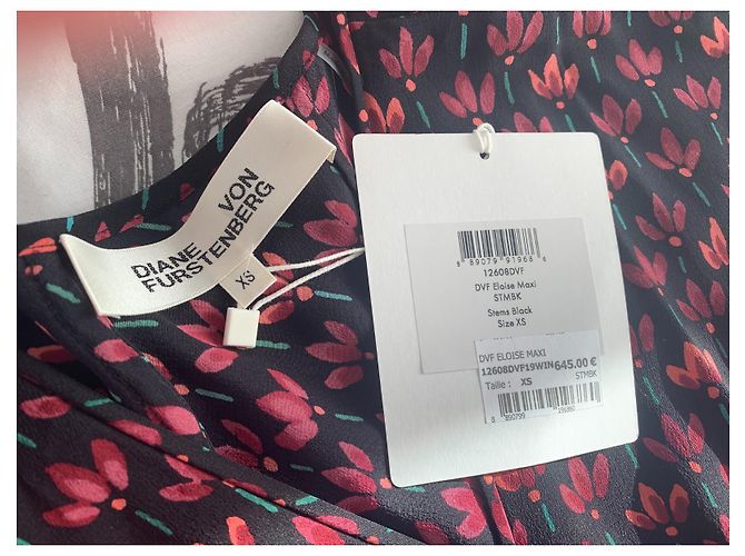Diane Von Furstenberg Maxikleid aus Seide mit Blumenmuster Schwarz Rot Grün - Ansicht 17