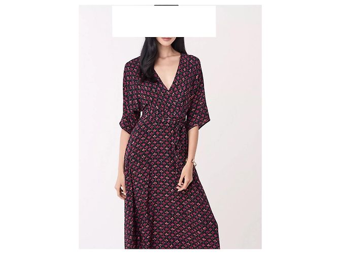 Diane Von Furstenberg Maxikleid aus Seide mit Blumenmuster Schwarz Rot Grün - Ansicht 4