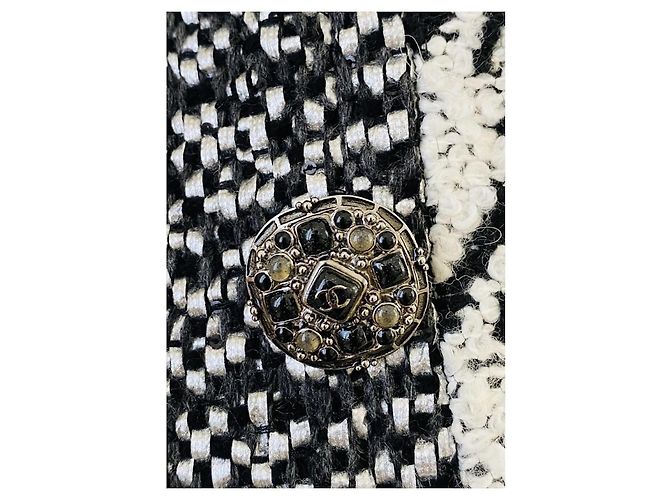 Parka Chanel Tweed con botones joya Negro - vista 10