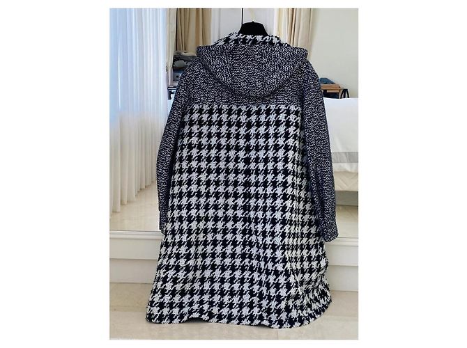 Parka Chanel Tweed con botones joya Negro - vista 3