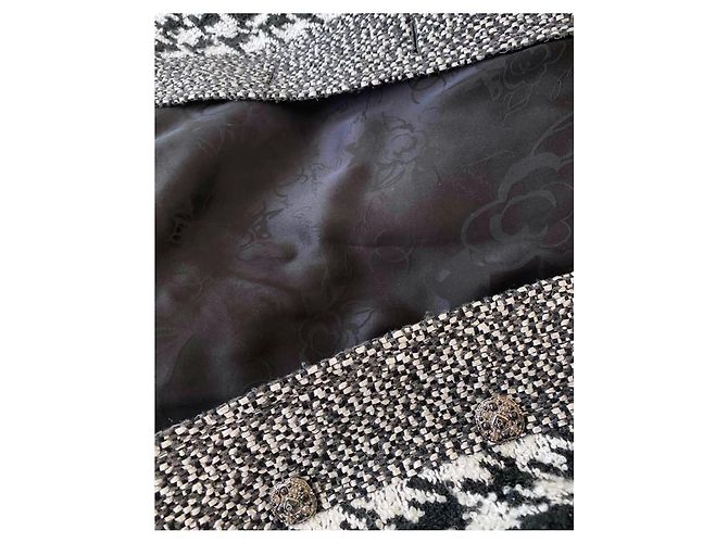Parka Chanel Tweed con botones joya Negro - vista 6