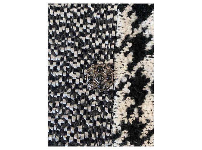 Parka Chanel Tweed con botones joya Negro - vista 7