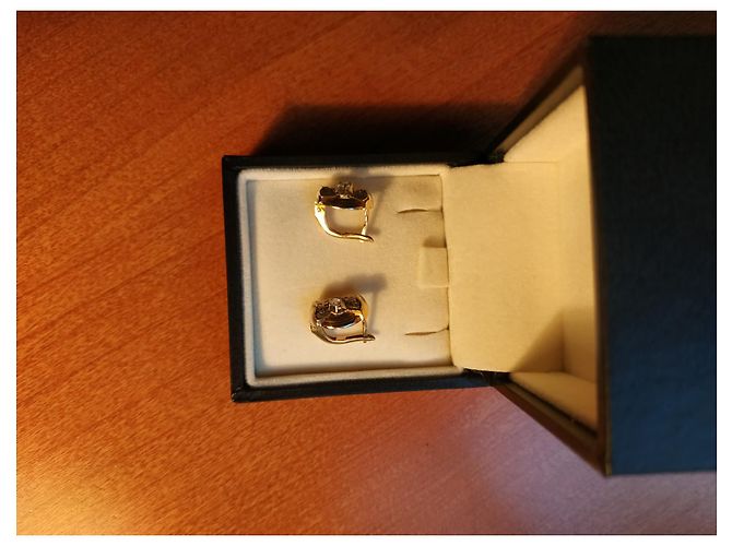 inconnue Orecchini ovali in oro giallo e bianco con diamante D'oro - vista 2