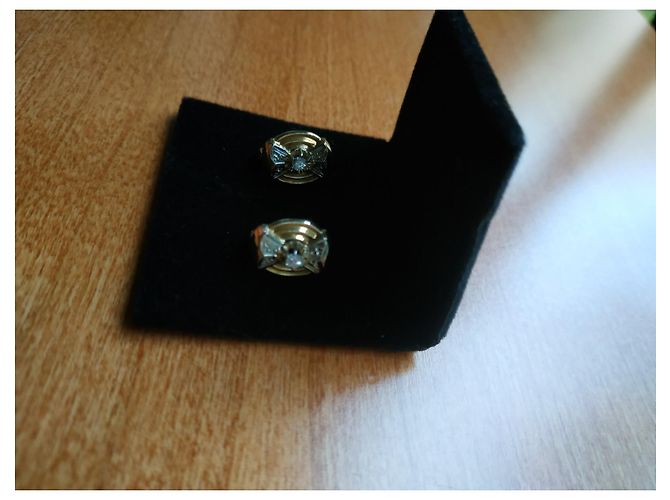 inconnue Orecchini ovali in oro giallo e bianco con diamante D'oro - vista 6